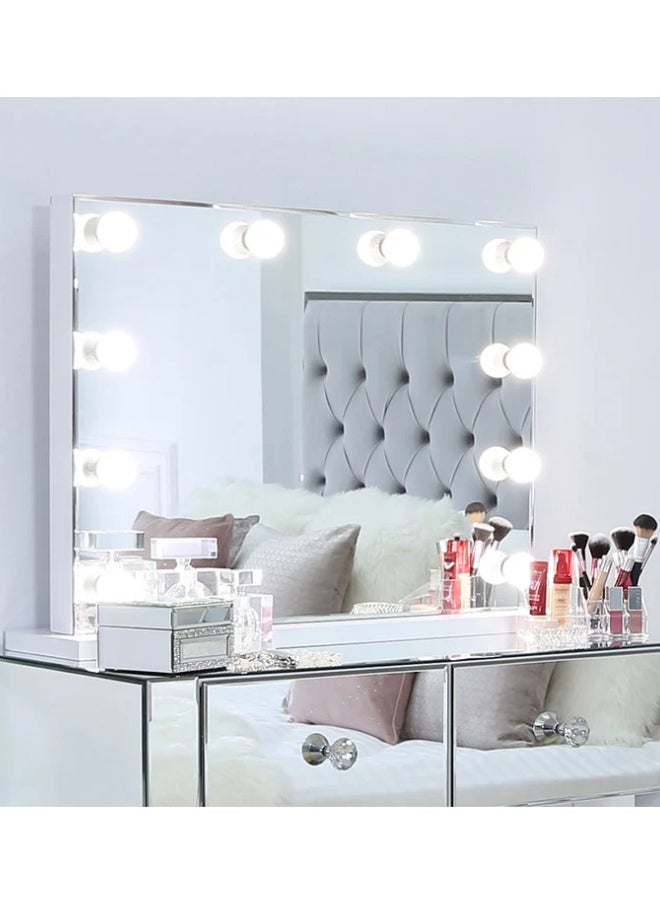 VANITY LIVING VANITY LIVING Mirror with Makeup Lights, Lighted Hollywood Styled Mirror for Dressing Table with 10 Dimmable Detachable LED Bulbs for Bedroom Tabletop and Wall-Mounted  - Image 1