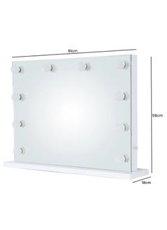 VANITY LIVING VANITY LIVING Mirror with Makeup Lights, Lighted Hollywood Styled Mirror for Dressing Table with 10 Dimmable Detachable LED Bulbs for Bedroom Tabletop and Wall-Mounted  - Image 2