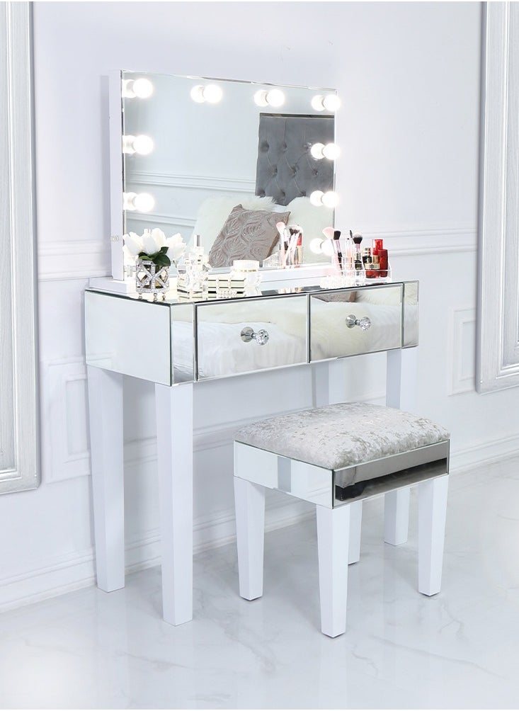 VANITY LIVING VANITY LIVING Mirror with Makeup Lights, Lighted Hollywood Styled Mirror for Dressing Table with 10 Dimmable Detachable LED Bulbs for Bedroom Tabletop and Wall-Mounted  - Image 4