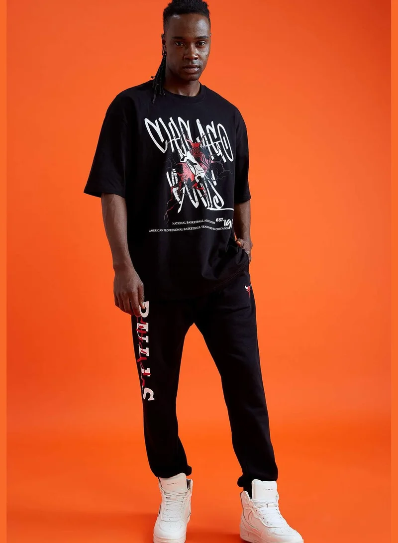 DeFacto Oversize Fit Short Sleeve NBA Chicago Bulls Printed T-Shirt