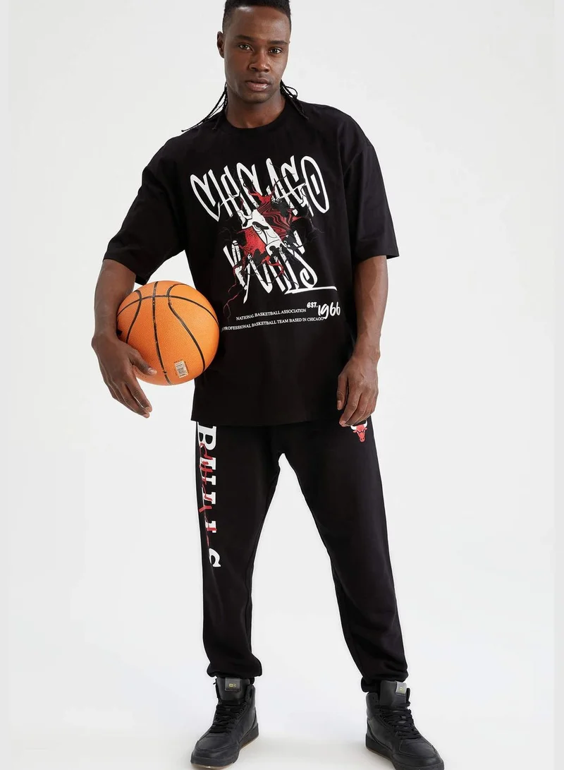 DeFacto Oversize Fit Short Sleeve NBA Chicago Bulls Printed T-Shirt