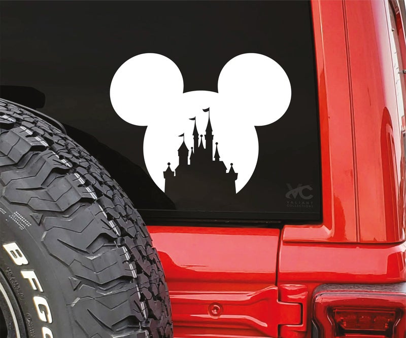 VALIANT COLLECTIONS â€“ Mickey Mouse Disney Castle Stickers - Vinyl Decal for Car & Van-Indoor & Outdoor use for Long Lasting - Waterproof Quote Stickers for Laptop â€“ VC 468 - Image 1