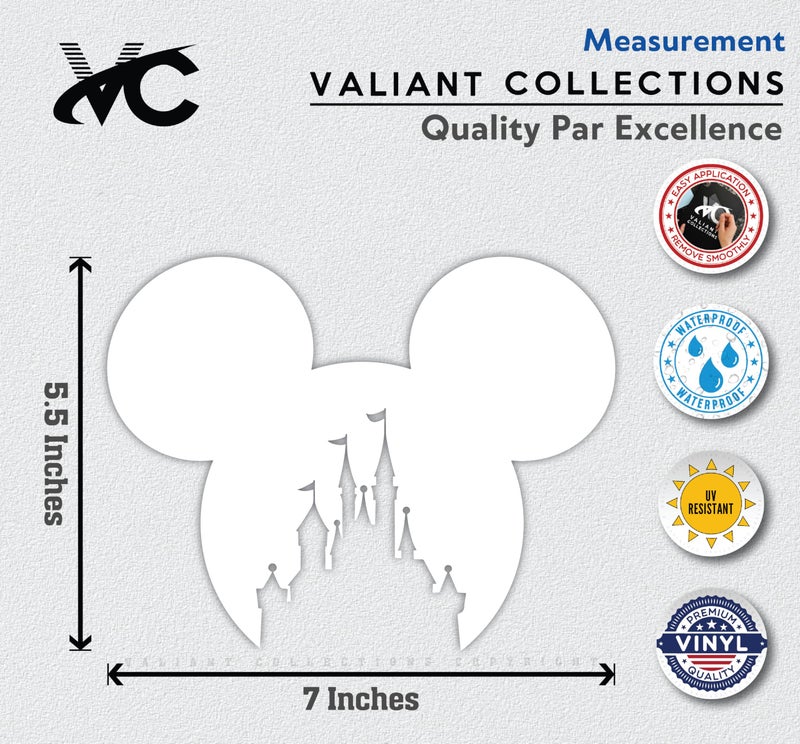 VALIANT COLLECTIONS â€“ Mickey Mouse Disney Castle Stickers - Vinyl Decal for Car & Van-Indoor & Outdoor use for Long Lasting - Waterproof Quote Stickers for Laptop â€“ VC 468 - Image 3