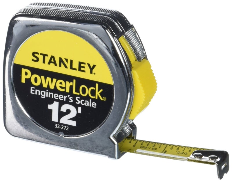 Stanley STANLEY PowerLock Tape Measure, Heavy-Duty, Engineer’s Scale with Metal Case, 12-Foot (33-272)  - Image 1