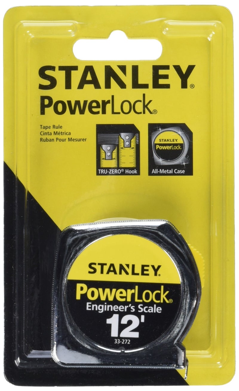 Stanley STANLEY PowerLock Tape Measure, Heavy-Duty, Engineer’s Scale with Metal Case, 12-Foot (33-272)  - Image 2
