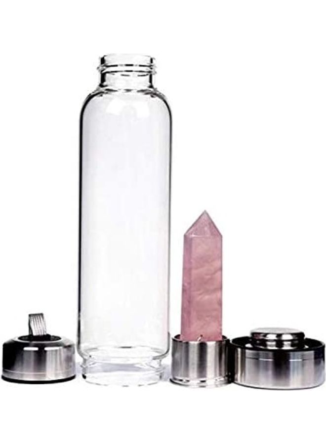 نيبمينينت زجاجة ماء كريستالية علاجية من الكريستال بلون وردي طبيعي 500مل - Image 2