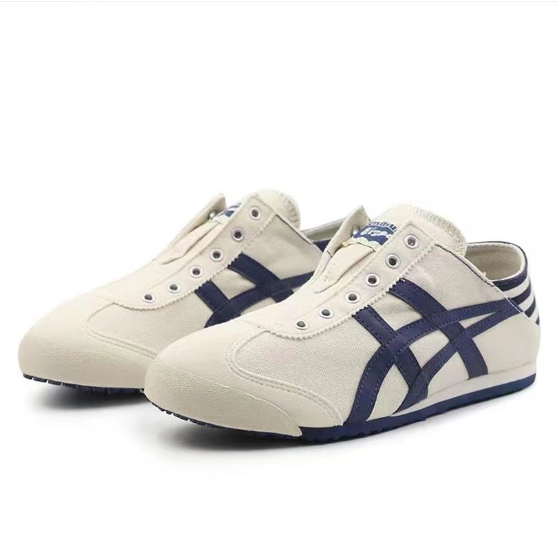 Putian Tiger Onitsuka Tiger Slip-On Navy Blue Low-Top Sneakers For , Casual Lazy Canvas Shoes For Men And Women, Flat Heel - Image 2