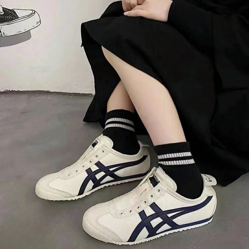 Putian Tiger Onitsuka Tiger Slip-On Navy Blue Low-Top Sneakers For , Casual Lazy Canvas Shoes For Men And Women, Flat Heel - Image 5