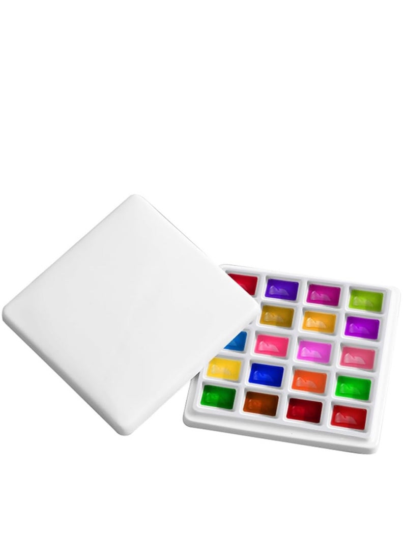 Excefore 20 Wells Porcelain Paint Palette with Cover Ceramic Palette Mixing Tray for Painting Watercolor Gouache Color Mixing Painting Palette Hobby and Crafts - Image 2