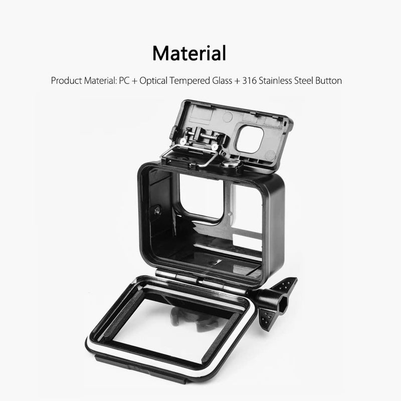 amiciCare حافظة مقاومة للماء متوافقة مع GoPro Hero 10 و Hero 9، غطاء واقي للماء بعمق 50 متر لكاميرا الحركة مع 2 غطاء خلفي - Image 3