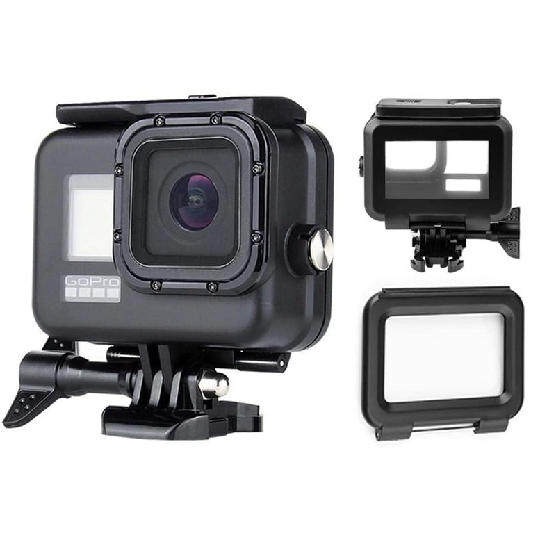 amiciCare حافظة مقاومة للماء متوافقة مع GoPro Hero 10 و Hero 9، غطاء واقي للماء بعمق 50 متر لكاميرا الحركة مع 2 غطاء خلفي - Image 1