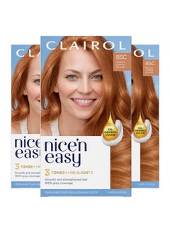 CLAIROL Nice'N Easy Permanent Hair Dye, 8Sc Medium Copper Blonde Hair Color, Pack Of 3  - Image 1