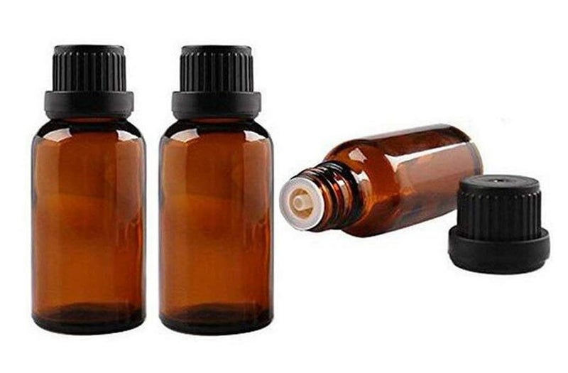 3PCS 100ml Empty Portable Amber Glass Vial Essential Oil Bottles with Orifice Reducer and Black Cap for Cosmetic Essential Oils Chemistry Lab Chemicals Colognes Perfume Aromatherapy