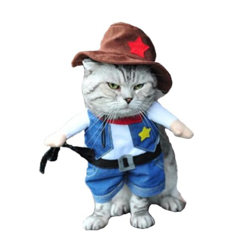 Hotumn Cowboy Dog Costume with Hat Dog Clothes Halloween Costumes for Cat and Small Dog(S) - Image 4