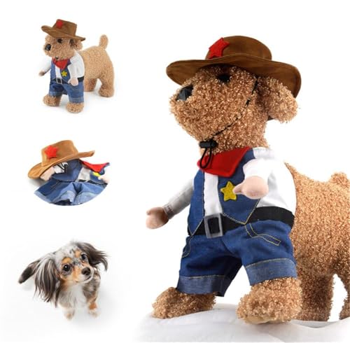 Hotumn Cowboy Dog Costume with Hat Dog Clothes Halloween Costumes for Cat and Small Dog(S) - Image 5