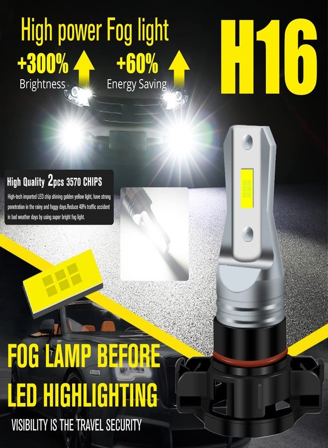 HAISECA AC/DC 9-36V H16 LED Fog Light Bulb White,3800LM Super Bright 2x45mil 5730 Chips 5202 5201 2504 LED Bulbs for Cars Trucks,Non-Polarity.2-Packs. - Image 2
