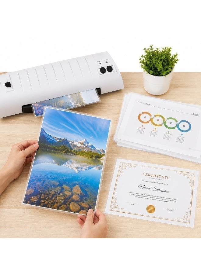 A4 Transparent Thermal Laminating Pouches, Premium 100 Sheets, Laminating Bags, Laminating Film, A4 Thermal Laminating Pouches with Ideal Stiffness, Size 216mm x 303mm, Transparent A4 Thermal Laminating Pouches for Paper - Image 2