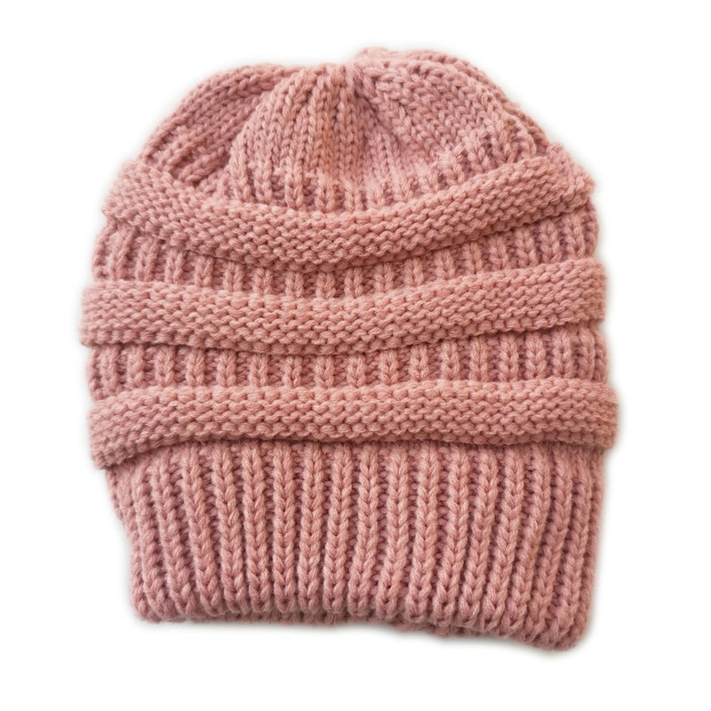 Beanie European American Warm Windproof Ear Protection Stretch Satin Lined Knit Hat - Image 1