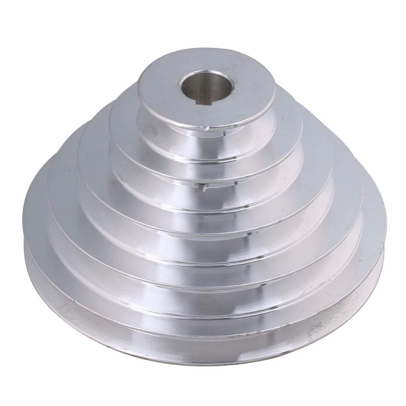 CNBTR 20mm Bore 54mm-150mm Outter Dia Aluminum 5 Slot A Type V-Shaped Pulley 5 Step Pulley Belt 12.7mm Belt Width - Image 1