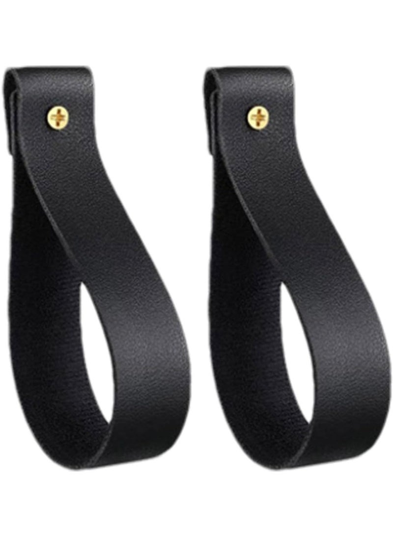 Beauenty Leather Wall Hooks - Faux Leather Brackets, Rustic Farmhouse Hangers | Easy Install Decorative Hooks, Heavy Duty Mounted Towel and Curtain Rod Holders for Bathroom, Kitchen, Shower - Image 3