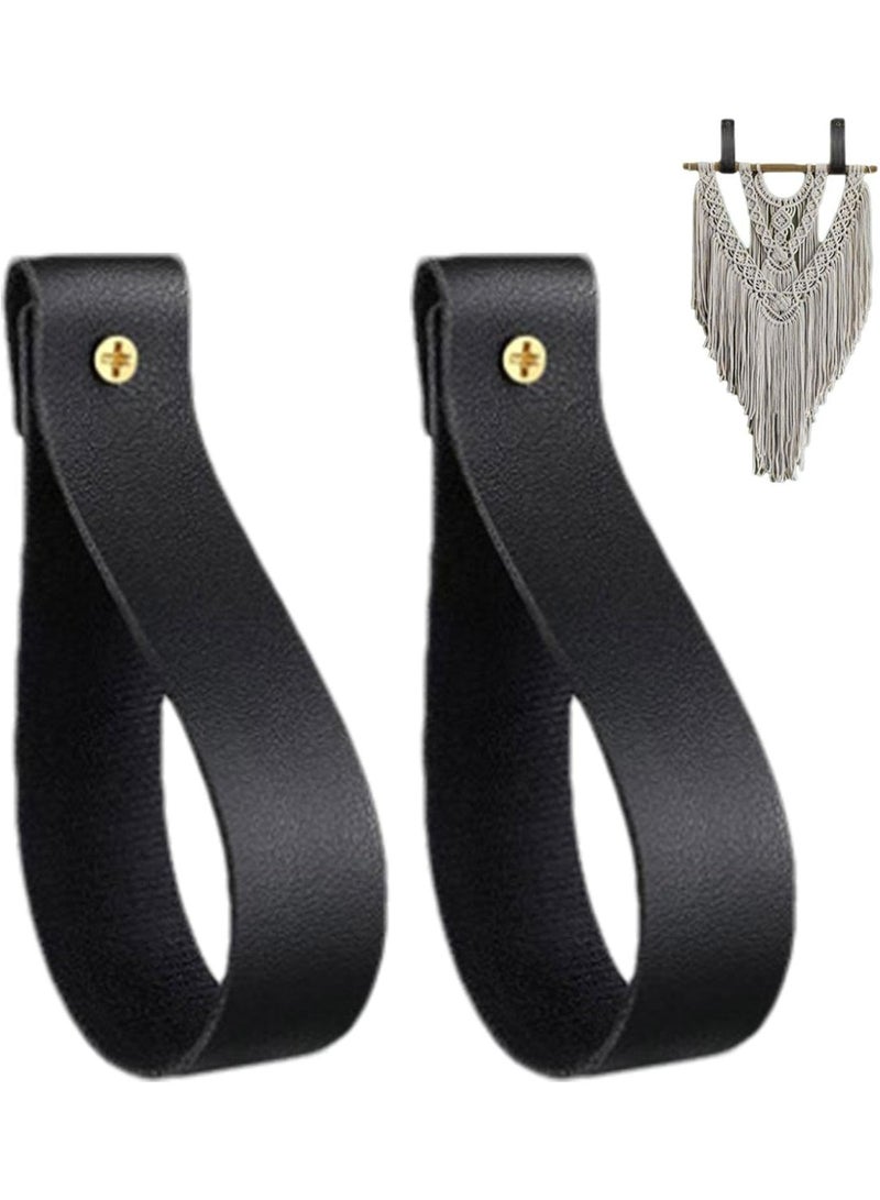 Beauenty Leather Wall Hooks - Faux Leather Brackets, Rustic Farmhouse Hangers | Easy Install Decorative Hooks, Heavy Duty Mounted Towel and Curtain Rod Holders for Bathroom, Kitchen, Shower - Image 5