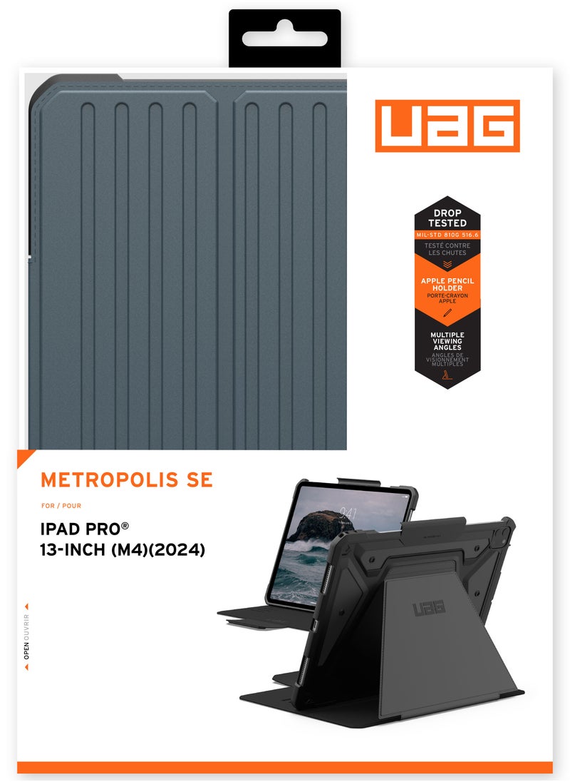 Urban Armor Gear - UAG Metropolis SE for iPad Pro 13 inch Case Cover (2024) M4 with Pencil Holder and Adjustable Multi-Angle Viewing Stand - Cloud Blue - Image 1