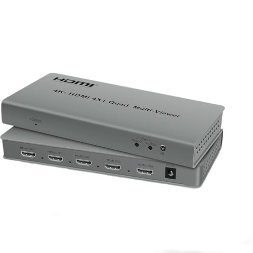 ETZIN 4k@60hz HDTV Multi-Viewer Switch with PIP, HDMI Multi-Switcher 4 in 1 Out for Seamless Switch, 4x1 HDMI Multiviewer Supports 8 Viewing Modes, 4k x 2k, 1080P, for X-Box, PS3/4/5 EPL-427H. - Image 1