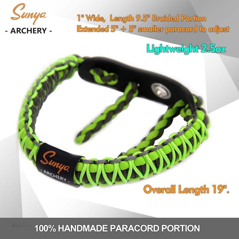 Sunya Archery Bow Wrist Sling, 550 Paracord Strap Comfortable on Hand.100% Full Grain Leather Yoke, Multiple Camo Colors.Fit Compound Bow Stabilizer & Recurve. - Image 3
