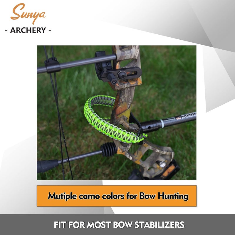 Sunya Archery Bow Wrist Sling, 550 Paracord Strap Comfortable on Hand.100% Full Grain Leather Yoke, Multiple Camo Colors.Fit Compound Bow Stabilizer & Recurve. - Image 2