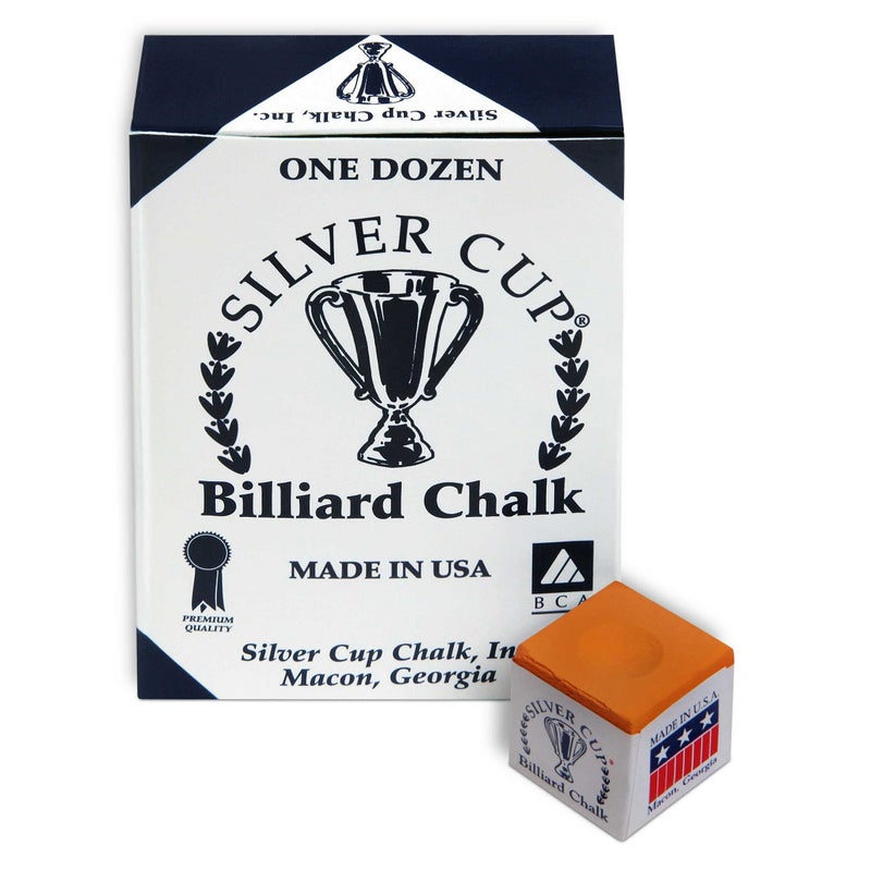 Silver Cup Billiard Chalk - ONE Dozen (Orange) - Image 3