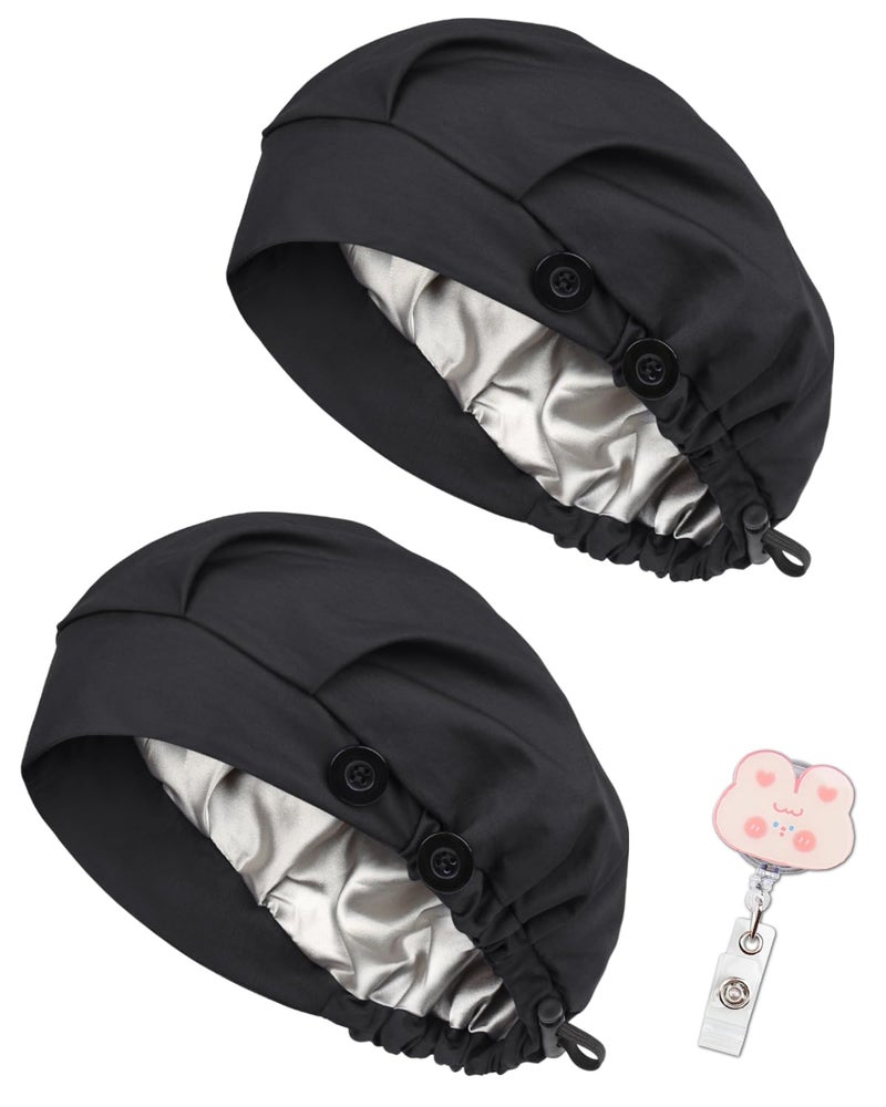 Yuest Scrub Caps for Women Satin Lined Nurse Caps Surgical Hats for Women - Image 1