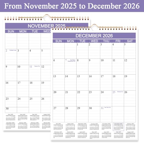 Getvow Calendar - 2026 Wall Calendar from November 2025 - December 2026, Calendar 2026 with Thick Paper for Planning and Organizing for Home or Office, 8.5" x 11", Purple - Image 4