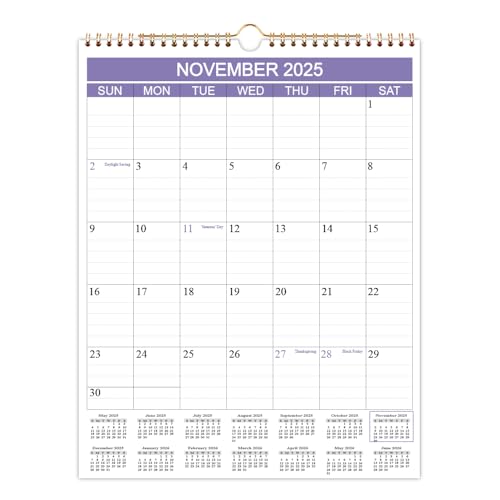 Getvow Calendar - 2026 Wall Calendar from November 2025 - December 2026, Calendar 2026 with Thick Paper for Planning and Organizing for Home or Office, 8.5" x 11", Purple - Image 1