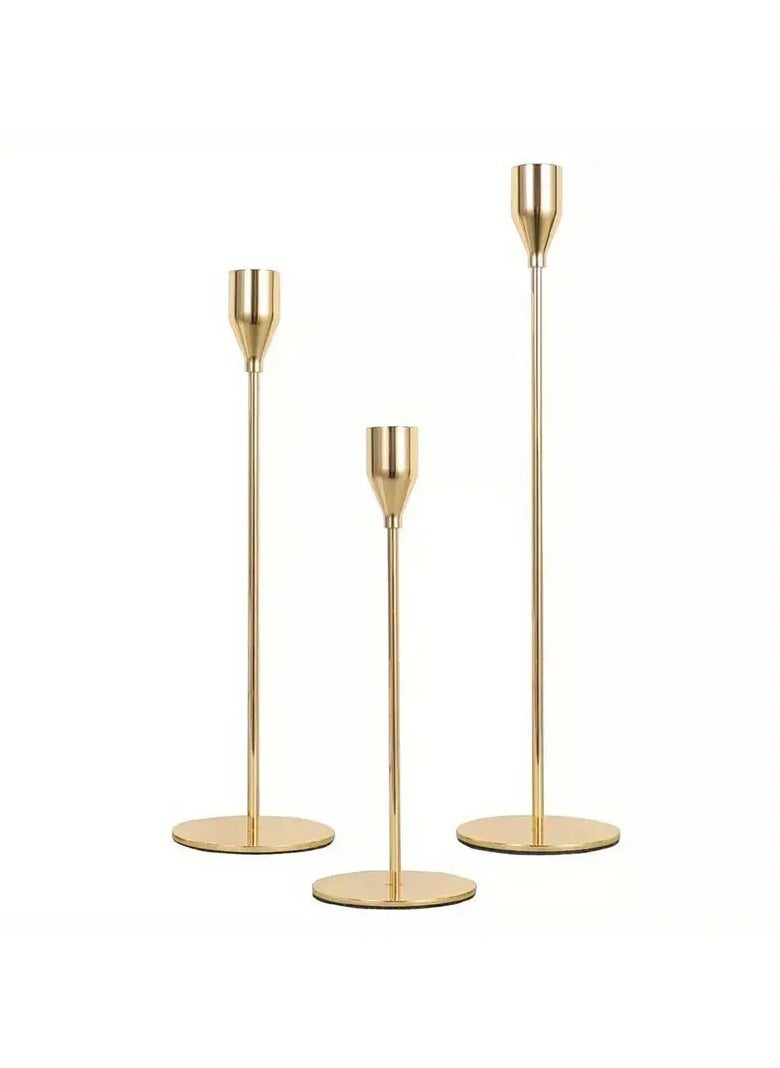FALMER 3pcs Nordic Long Candle Holders Dinner Decor Cotton Candle Holders for Wedding, Dinner, Party, Fireplace  - Image 1