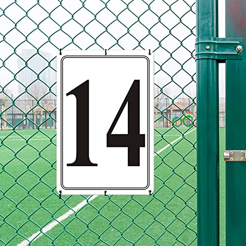 i-CowFun Premium Aluminum Number Signs 14, Metal 12" X 8" Numbered Signs Outdoor for Parking Lots, Floor, Dock, Court, Aisle, Field, High Visibility, No Fade, Weather-resistant - Image 2