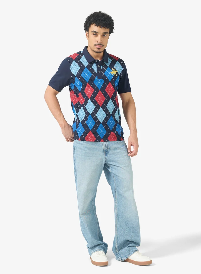 BEVERLY HILLS POLO CLUB  Argyle Printed Polo for Men | Best Price UAE