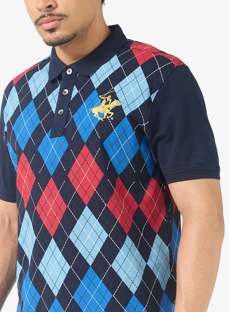 BEVERLY HILLS POLO CLUB  Argyle Printed Polo for Men | Best Price UAE