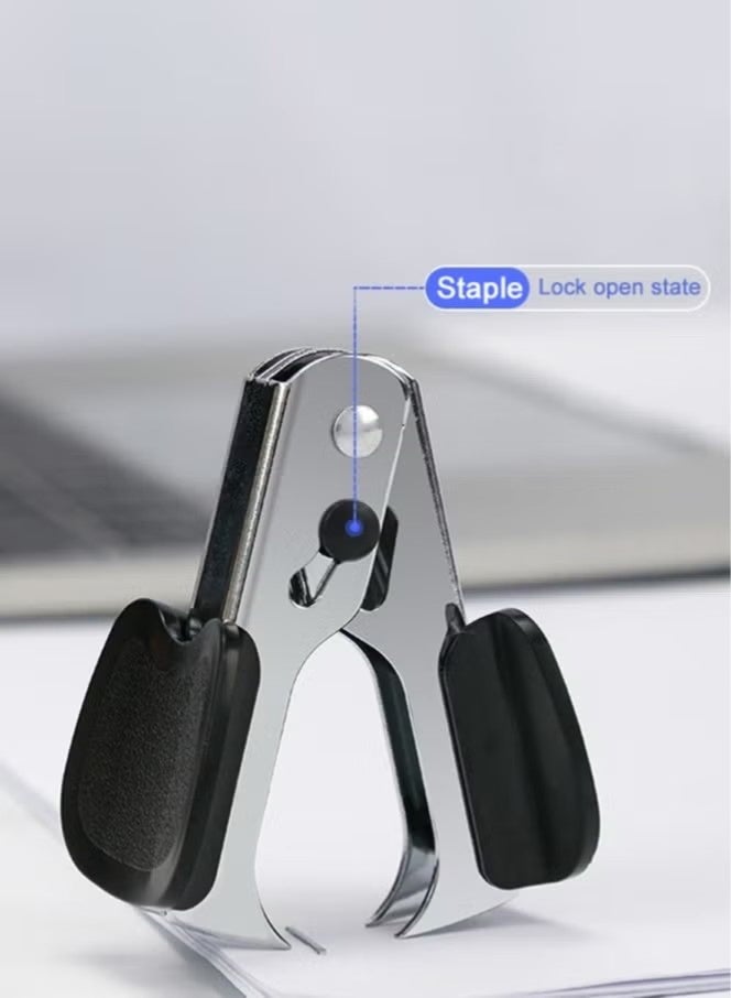 Deli Desk Stapler Set Includes Stapler, Staple Remover, Belt 640 Pieces Standard 24/6 Staples 1-25 Page Capacity Small Manual Stapler Suitable for Office School Students Three-in-One Set Black - Image 4