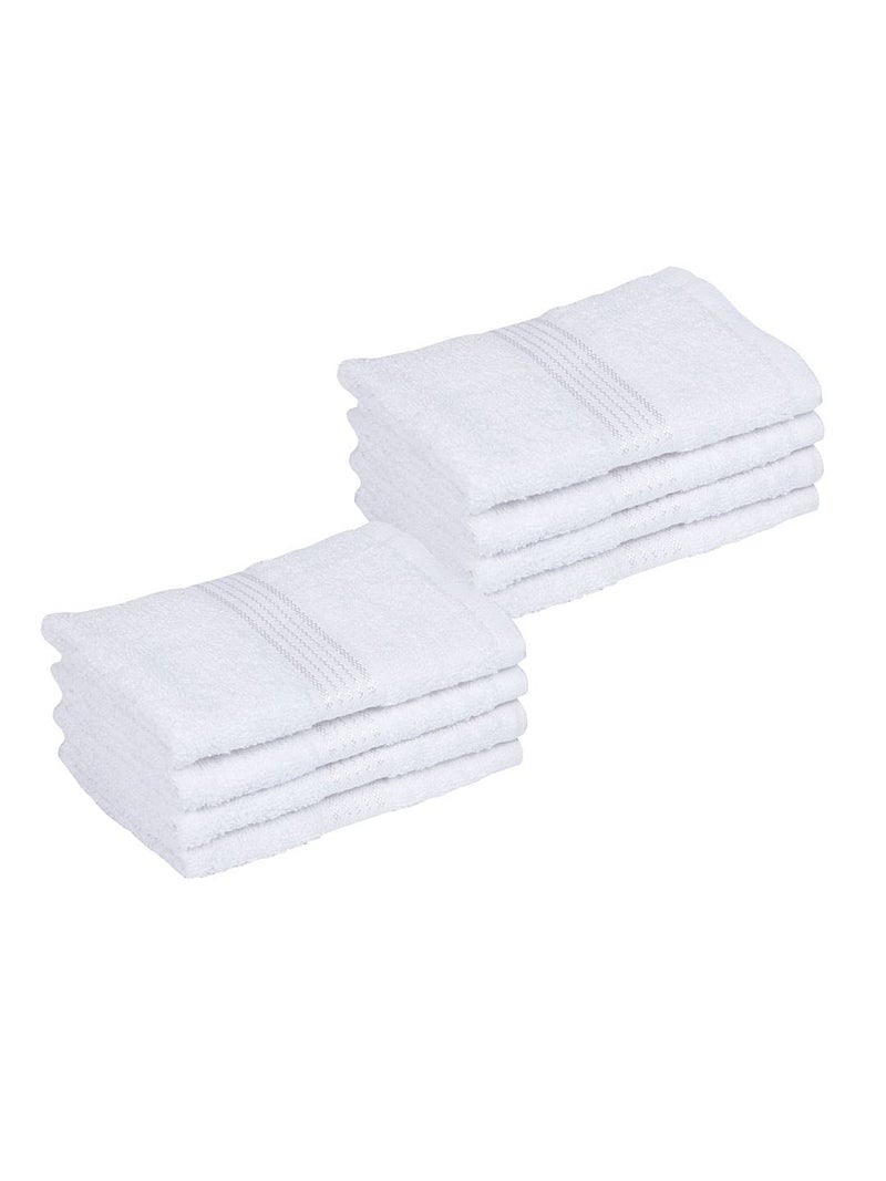 KOPA Quick Dry 100 Cotton Soft Terry Towel 8pc Face Towel dross Quick Dry 100 Cotton Super Absorbent Lightweight Odour Free for Men Women Kids SolidWhite - Image 4