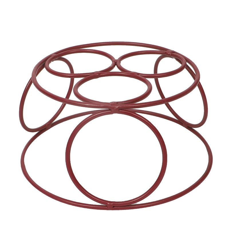 VIN KRAFT Metal Plant Stand for Balcony, Flower Pot Stand, Gamla Stand Home Garden, Balcony, Indoor Outdoor Living Room (Round Set Of 3 Red) - Image 3