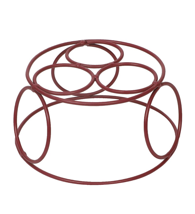 VIN KRAFT Metal Plant Stand for Balcony, Flower Pot Stand, Gamla Stand Home Garden, Balcony, Indoor Outdoor Living Room (Round Set Of 3 Red) - Image 5