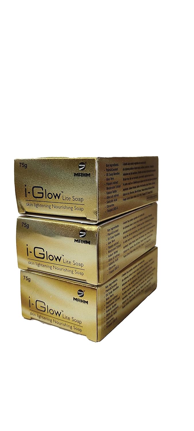 MR&HM MRHM iGlow Lite Soap Skin Lightening Nourishing soap with Natural extract 05 Salicylic Acid 75g X 3 - Image 4