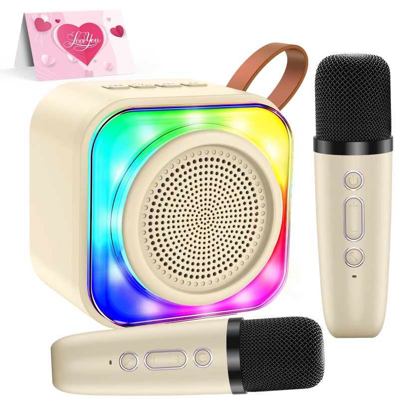 MicQutr Karaoke Machine with 2 Microphones for Kids, Toys Birthday Gifts for Ages 3-12 Years Old Girls Boys, Mini Karaoke Microphone with Protable Bluetooth Speaker for Singing Party Outdoor Play - Image 1