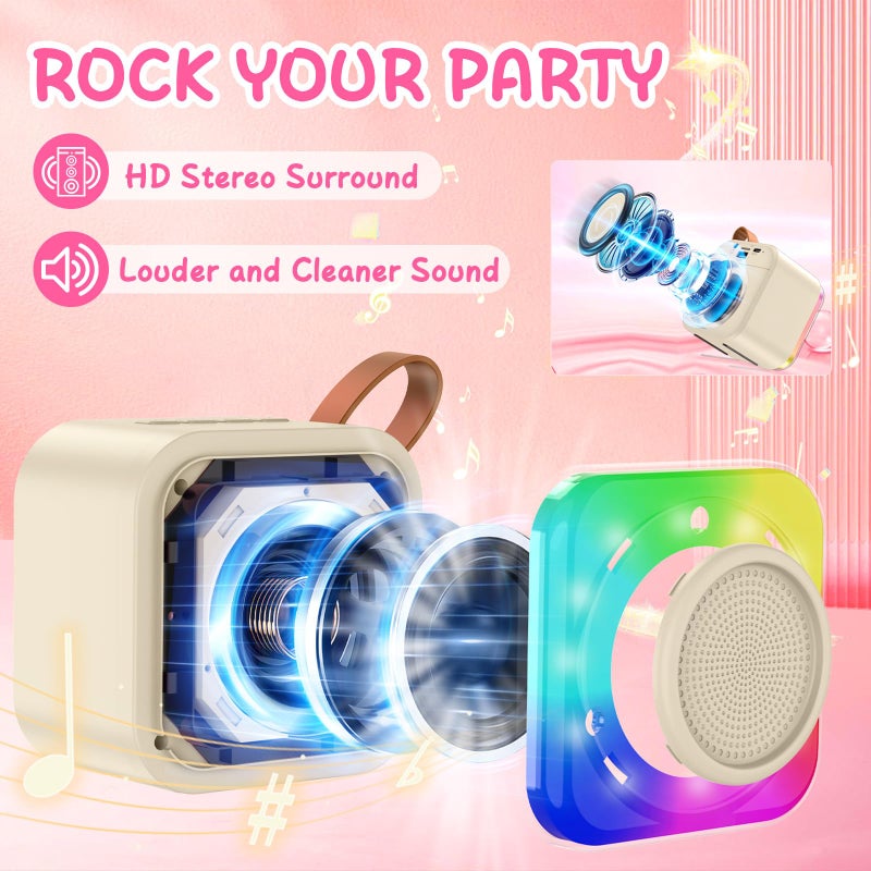 MicQutr Karaoke Machine with 2 Microphones for Kids, Toys Birthday Gifts for Ages 3-12 Years Old Girls Boys, Mini Karaoke Microphone with Protable Bluetooth Speaker for Singing Party Outdoor Play - Image 2