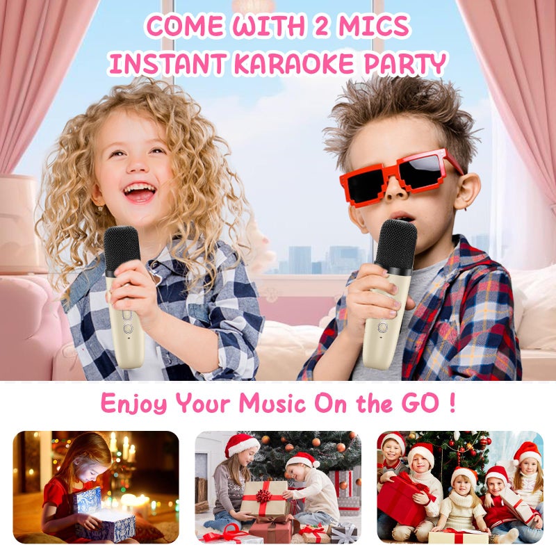 MicQutr Karaoke Machine with 2 Microphones for Kids, Toys Birthday Gifts for Ages 3-12 Years Old Girls Boys, Mini Karaoke Microphone with Protable Bluetooth Speaker for Singing Party Outdoor Play - Image 5