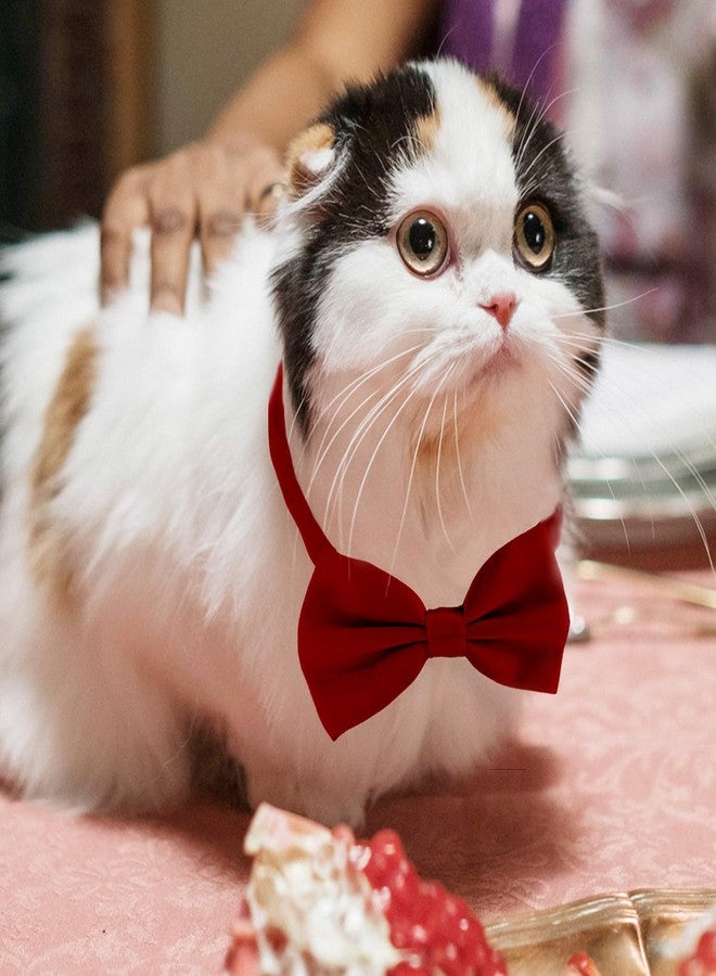 KOOLMOX Dog Bow Tie, Red Bow Tie with Adjustable Dog Collar for Medium and Large Dogs Cats Pets Wedding Birthday Party Holiday Homecoming Costumes, 1 Piece Wine Red - Image 4