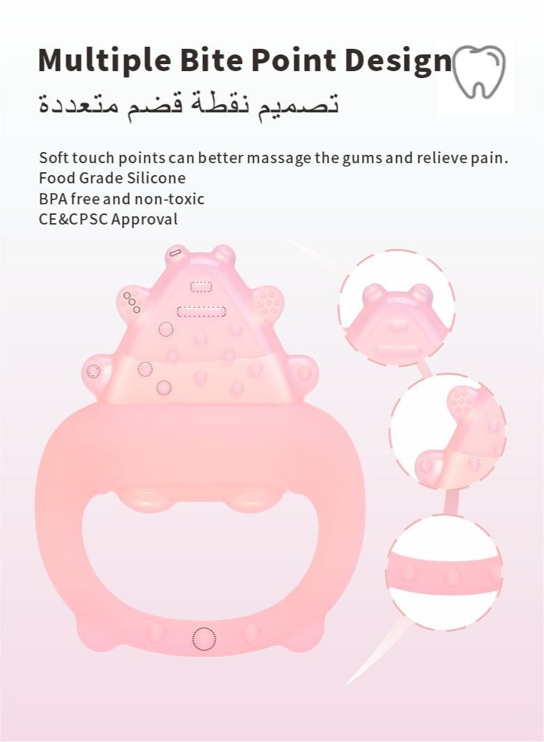 يدمال المياه فيلابل الطفل عضاضة اللعب 3 متر+ ، سيليكون البرد عضاضة للطفل التسنين الإغاثة ، الوردي - Image 5