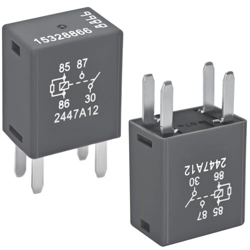 Casalytics 15328866 Automotive Relay Pack of 2 12VDC 20A 4 Terminal MultiUse Relay 8385 4Pin High Power Compatible with GM GMC Chevy Buick Vehicle - Image 1