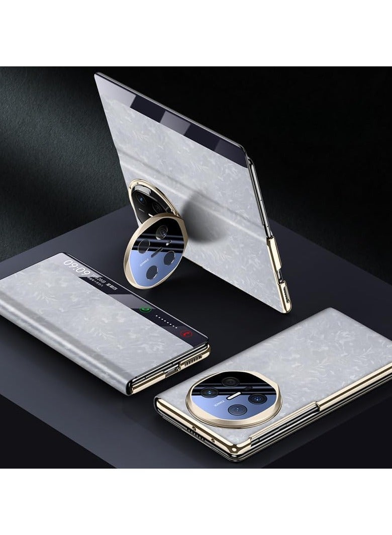 غطاء HUAWEI Mate X6 المضاد للسقوط - تصميم غير لامع مع نافذة ذكية ووظيفة النوم/الاستيقاظ التلقائي، مزود بحامي العدسة، غطاء مقاوم للصدمات