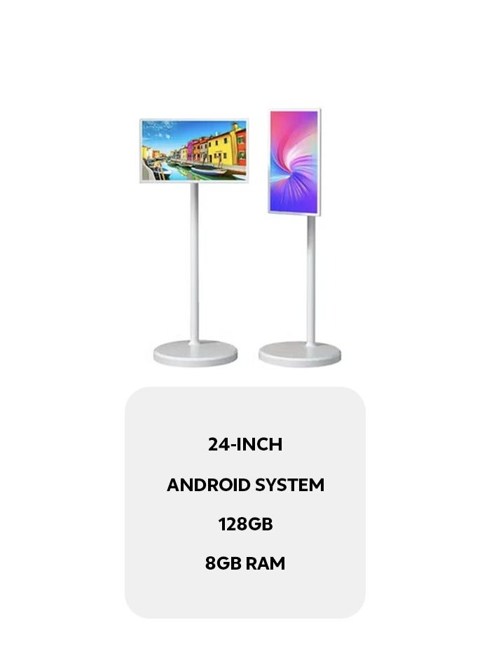 24-Inch Portable Screen with Android System, 128GB Storage, 8GB RAM, White Color  - Image 5